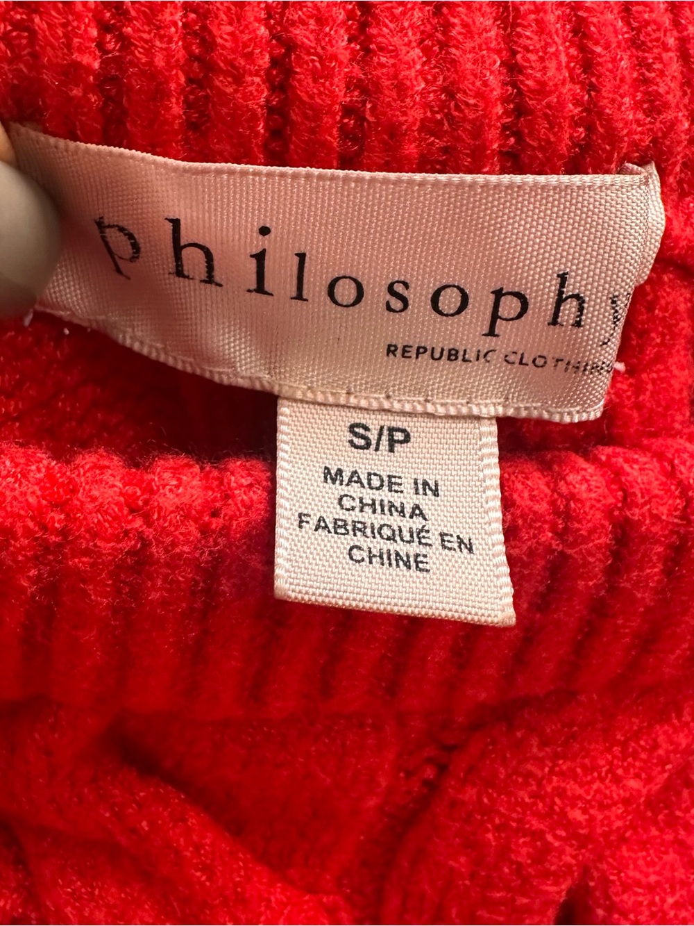 Philosophy Red Cable-Knit Crewneck Sweater Women's Size Small - Picture 6 of 7